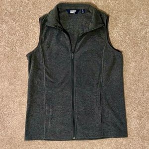 Lands’ End Gray fleece zipper vest
